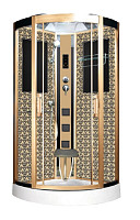 Душевая кабина Niagara Lux 7715G 900х900х2200 с г/м, стекло закаленное, профиль золото, стенки золото, поддон низкий от Водопад  фото 1