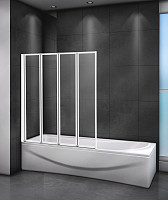 Шторка для ванны Cezares RELAX-V-4-100/140-C-Bi 1000x1400, стекло прозрачное, профиль жемчужно серый от Водопад  фото 1