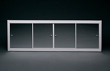 Экран под ванну A-Screen 4 дверцы, белый глянец композит, 900-1200 мм, высота до 650 мм, белый / серый / черный профиль от Водопад  фото 2
