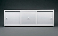 Экран под ванну A-Screen 3 дверцы, белый глянец композит, 900-1200 мм, высота до 650 мм, белый / серый / черный профиль от Водопад  фото 2