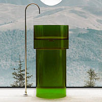 Раковина напольная Abber Kristall AT2701Emerald 45х45х90 см, цвет зеленый от Водопад  фото 1