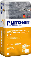 Штукатурка Plitonit S10 Н008754 цементная для механизированного и ручного нанесения, 25 кг от Водопад  фото 1