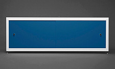 Экран под ванну A-Screen 2 дверцы, голубой 900-1200 мм, высота до 650 мм, белый / серый / черный профиль от Водопад  фото 1