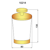 Стакан для ватных дисков Boheme 10215, стекло/золото от Водопад  фото 2