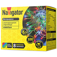 Гирлянда Navigator 80667 80 667 NGF-S01-100RGBY-5-6.5m-230-C8-TR-IP20 от Водопад  фото 2