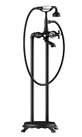 Смеситель для ванны с душем Timo Nelson 1900/03Y-CR напольный, черный матовый от Водопад  фото 1