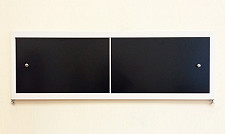 Экран под ванну A-Screen 4 дверцы, черный матовый 1501-1700 мм, высота до 650 мм, белый / серый / черный профиль от Водопад  фото 1