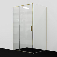 Душевой уголок WasserKRAFT Aisch 55P10 1200х1000х2000, прозрачное стекло, профиль матовое золото от Водопад  фото 1