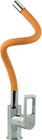 Смеситель для кухни Rossinka Z35-35U-Orange, гибкий излив, хром / оранжевый от Водопад  фото 3