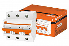 Автоматический выключатель Tdm ВА47-100 SQ0207-0067, 3Р, 10 А, 10 кА х-ка С от Водопад  фото 1