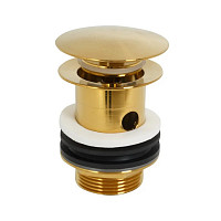 Донный клапан Cezares ECO-SAT-BORO с системой "Клик-клак", брашированное золото от Водопад  фото 1