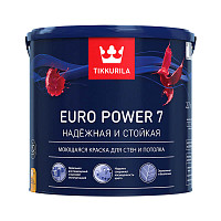 Краска интерьерная моющ. Tikkurila Euro Power 7 база A мат. (2,7 л) от Водопад  фото 1